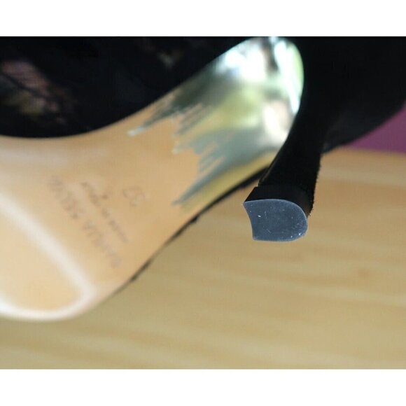 NWT Dahlia Selva Black Lace Pumps Frills For All Size 6 Euro 37 Italy MSRP $795 - Picture 9 of 13